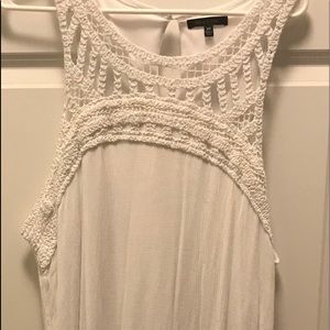 White tank crochet slip dress